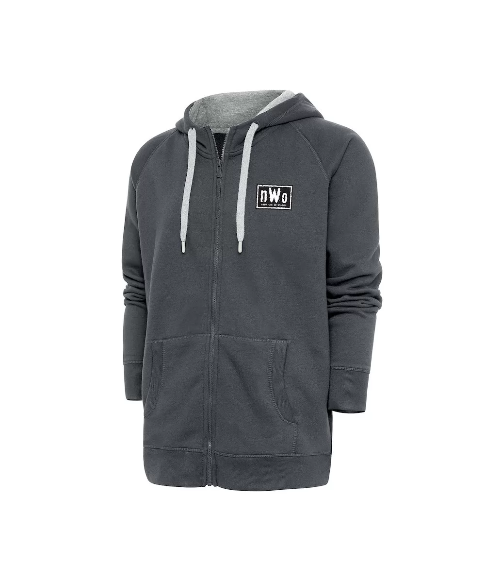 Men's Antigua Charcoal nWo Victory Full-Zip Hoodie $14.40 Apparel