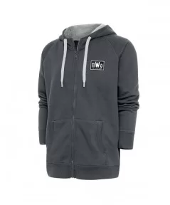 Men's Antigua Charcoal nWo Victory Full-Zip Hoodie $14.40 Apparel