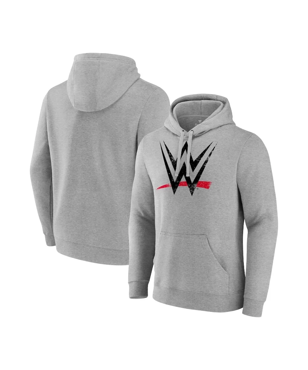 Men's Fanatics Branded Gray WWE Distressed Logo Pullover Hoodie $17.20 Apparel