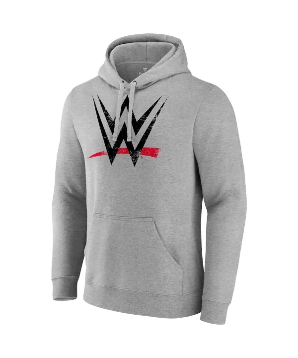 Men's Fanatics Branded Gray WWE Distressed Logo Pullover Hoodie $17.20 Apparel