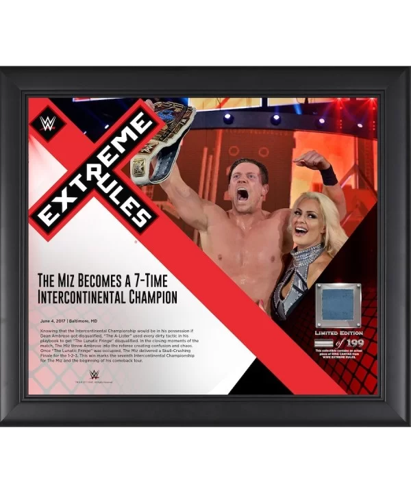 The Miz Framed 15" x 17" 2017 Extreme Rules Collage with a Piece of Match-Used Canvas - Limited Edition of 199 $21.28 Home & ...