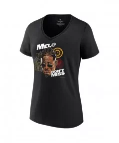 Women's Fanatics Branded Black Carmelo Hayes I Am Melo Don't Miss V-Neck T-Shirt $11.04 T-Shirts