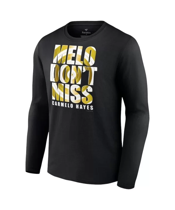 Men's Fanatics Branded Black Carmelo Hayes Melo Don't Miss Long Sleeve T-Shirt $14.00 T-Shirts