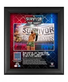 Austin Theory Framed 15" x 17" 2022 Survivor Series War Games Collage with a Piece of Match-Used Canvas - Limited Edition of ...