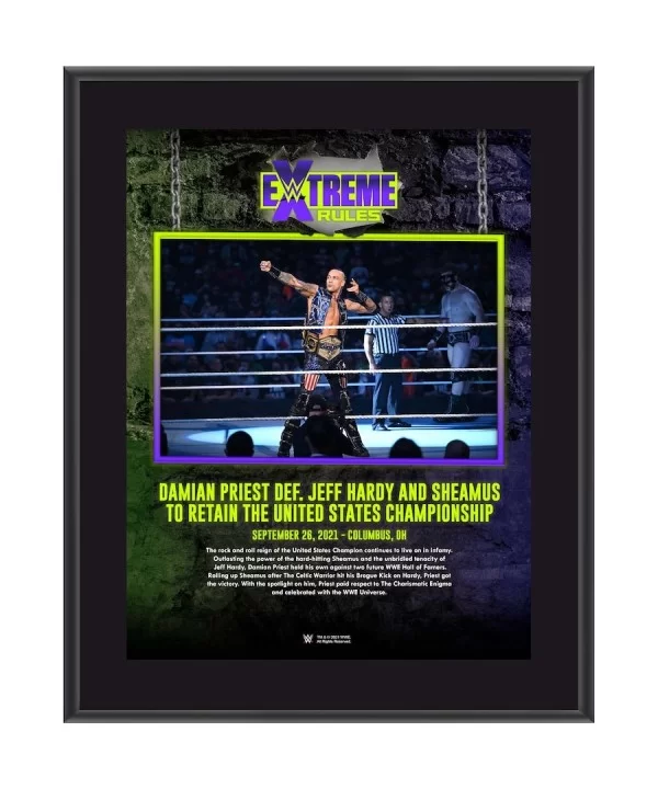 Damian Priest WWE Framed 10.5" x 13" 2021 Extreme Rules Sublimated Collage $10.80 Home & Office