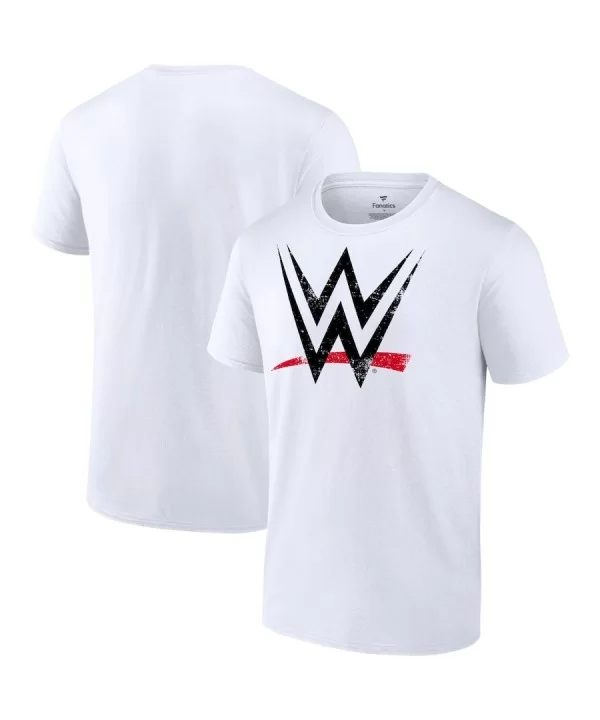 Men's Fanatics Branded White WWE Distressed Logo T-Shirt $11.52 T-Shirts