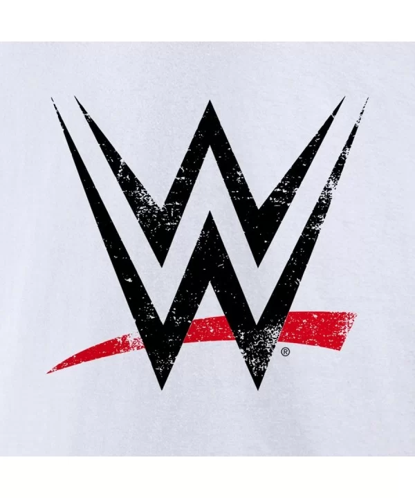 Men's Fanatics Branded White WWE Distressed Logo T-Shirt $11.52 T-Shirts