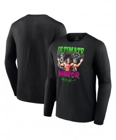 Men's Fanatics Branded Black The Ultimate Warrior Feel The Power Long Sleeve T-Shirt $13.44 T-Shirts