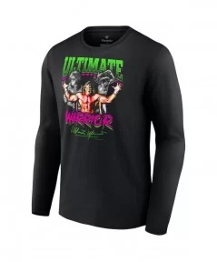 Men's Fanatics Branded Black The Ultimate Warrior Feel The Power Long Sleeve T-Shirt $13.44 T-Shirts