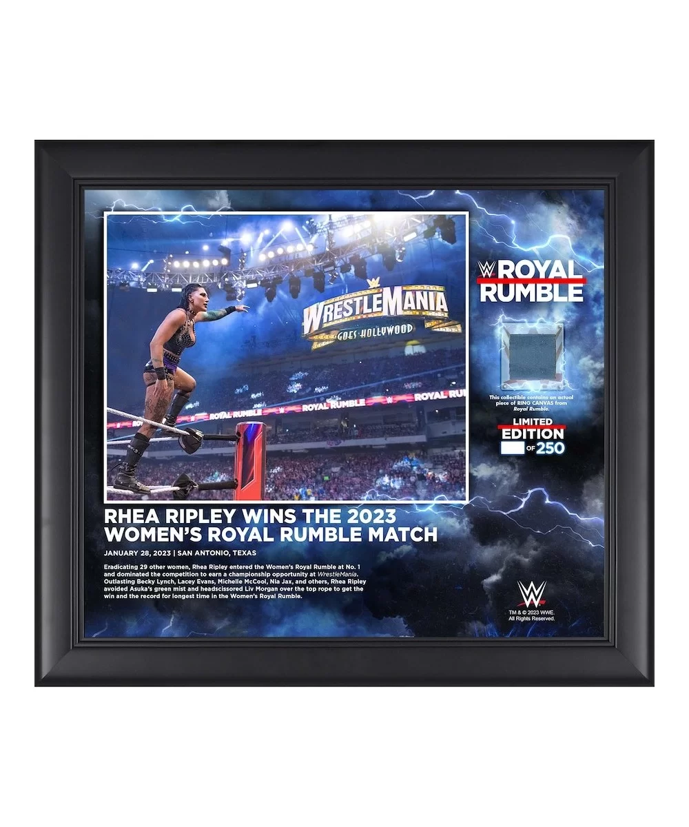 Rhea Ripley WWE Framed 15" x 17" 2023 Royal Rumble Women's Match Collage with a Piece of Match-Used Canvas - Limited Edition ...