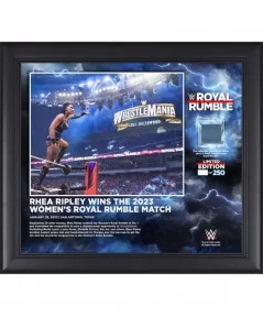 Rhea Ripley WWE Framed 15" x 17" 2023 Royal Rumble Women's Match Collage with a Piece of Match-Used Canvas - Limited Edition ...