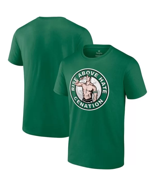 Men's Fanatics Branded Green John Cena Rise Above Hate Cenation T-Shirt $10.80 T-Shirts