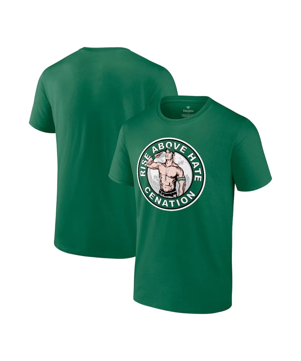 Men's Fanatics Branded Green John Cena Rise Above Hate Cenation T-Shirt $10.80 T-Shirts