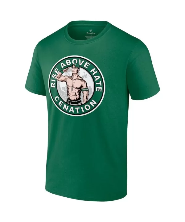 Men's Fanatics Branded Green John Cena Rise Above Hate Cenation T-Shirt $10.80 T-Shirts